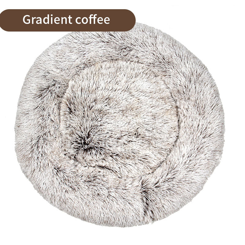 Corbeille Ronde Peluche Dégradée pour Chien et Chat