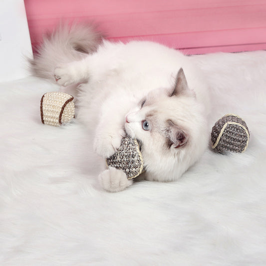 Balles en Sisal Naturel pour Chat - Jouet Anti-Griffes