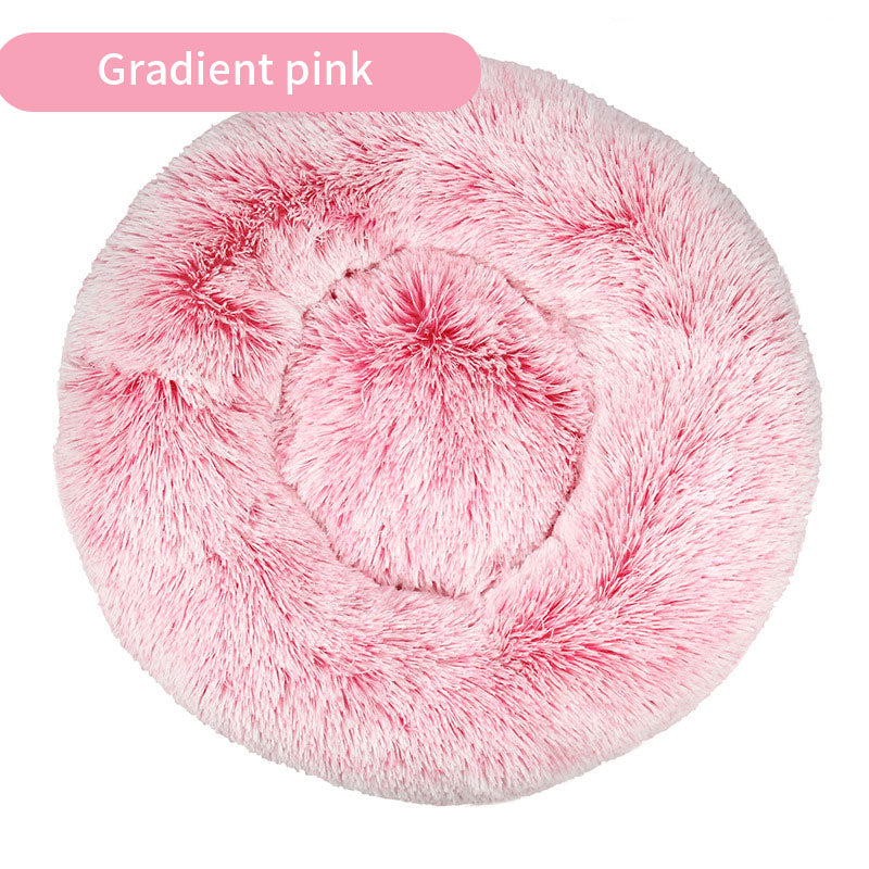 Corbeille Ronde Peluche Dégradée pour Chien et Chat