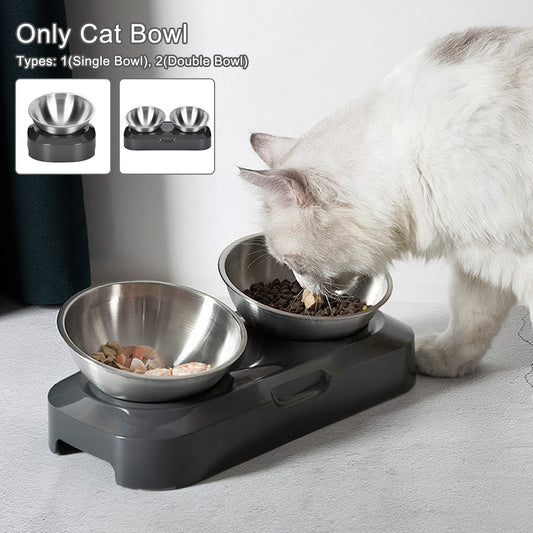 Double Gamelle Inox Surélevée pour Chat et Chien