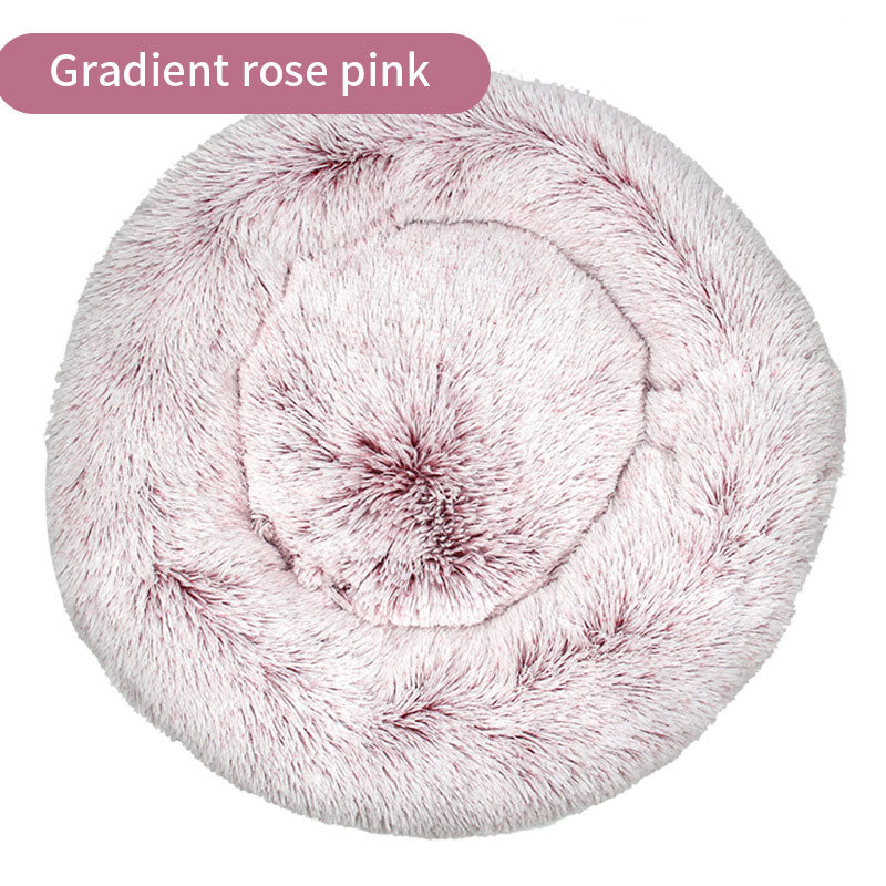 Corbeille Ronde Peluche Dégradée pour Chien et Chat