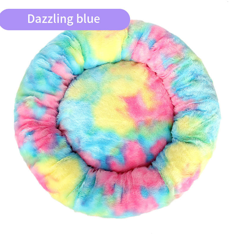 Corbeille Ronde Peluche Dégradée pour Chien et Chat