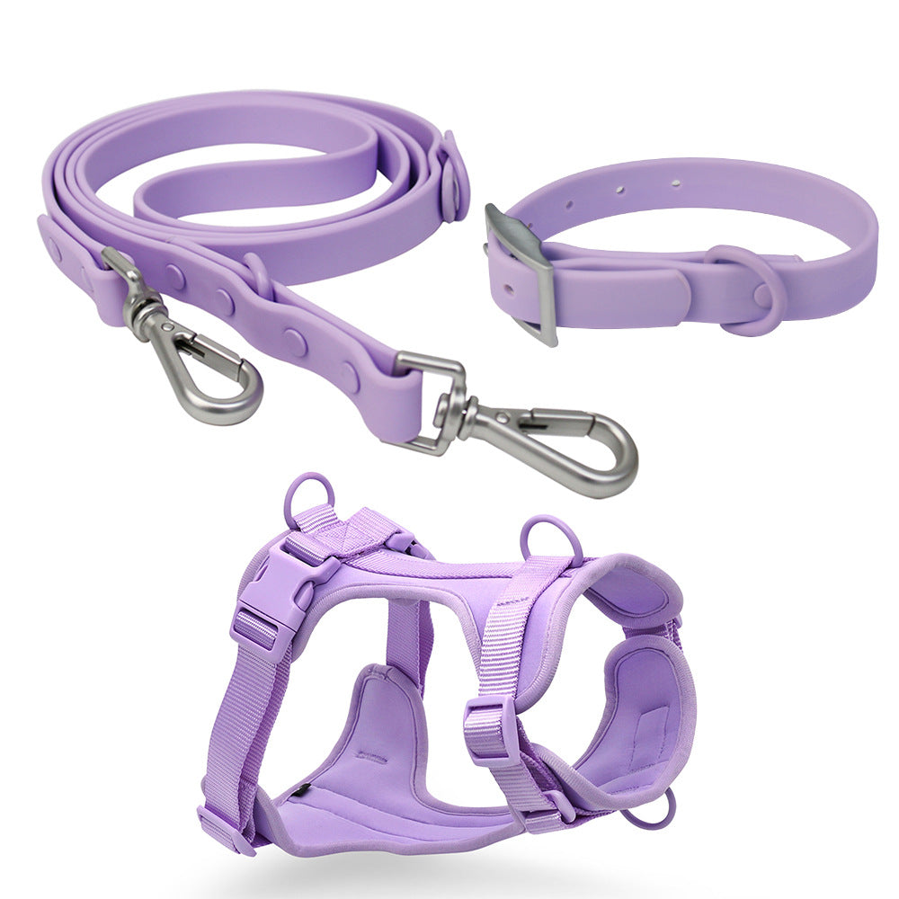 Set Laisse Collier Harnais Waterproof pour Chien - Anti-Traction