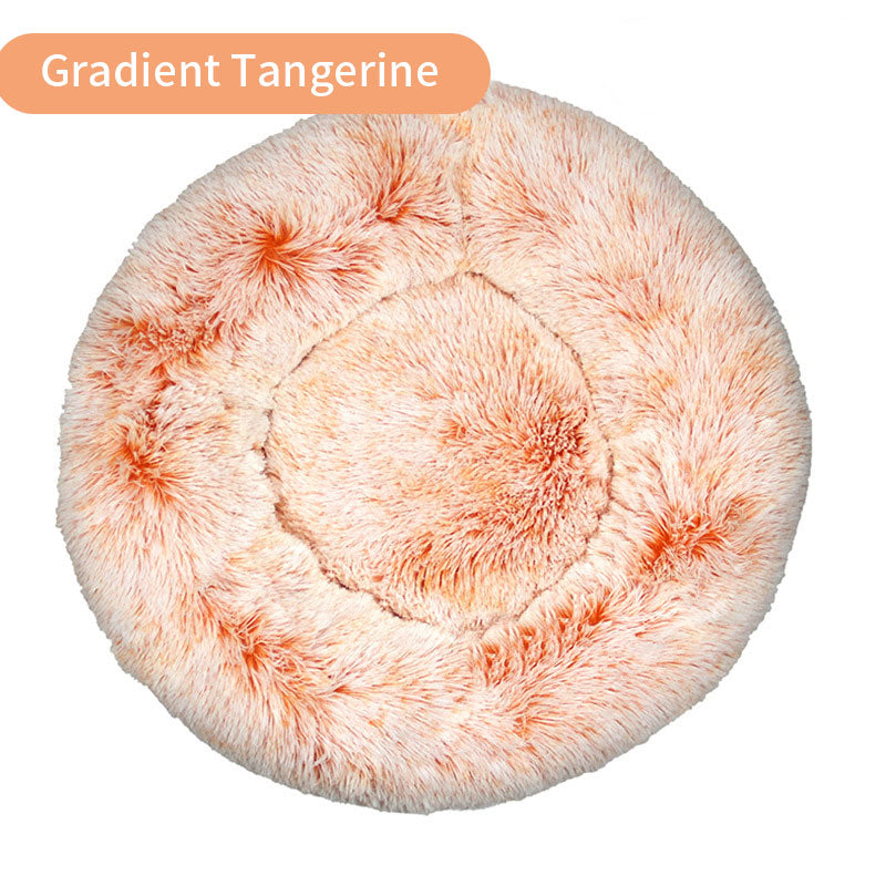 Corbeille Ronde Peluche Dégradée pour Chien et Chat