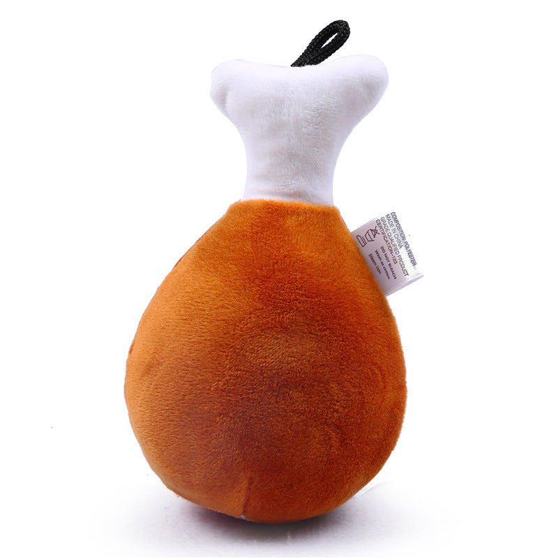 Jouet Peluche Cuisse de Poulet pour Chien - Couineur Anti-Morsure