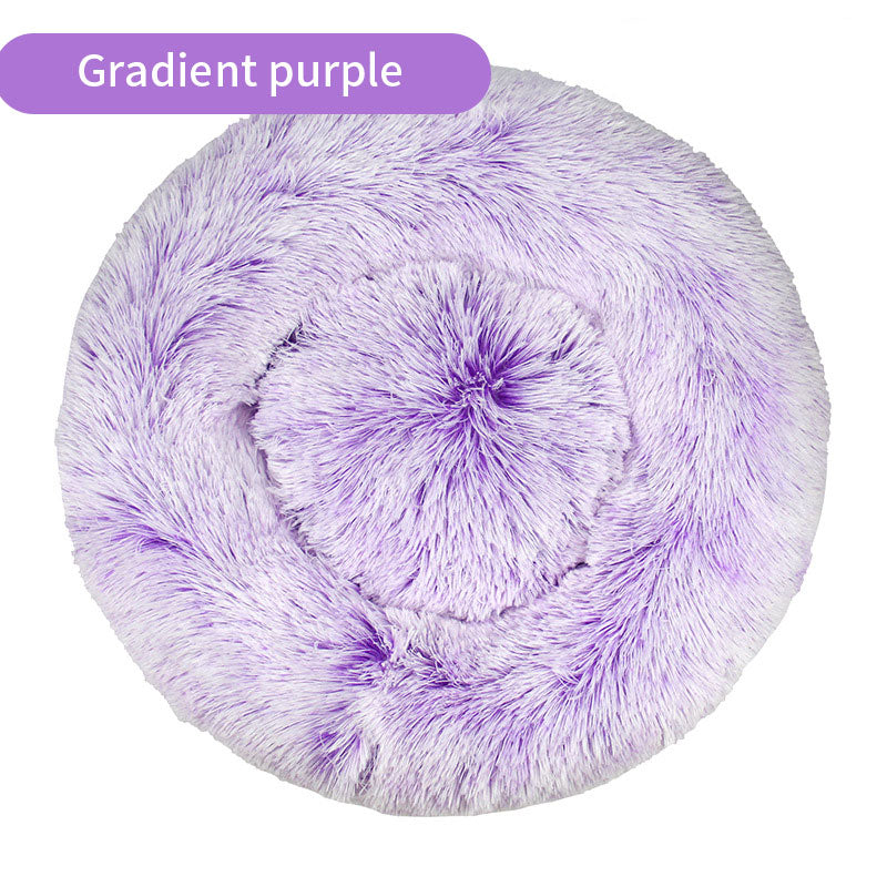 Corbeille Ronde Peluche Dégradée pour Chien et Chat